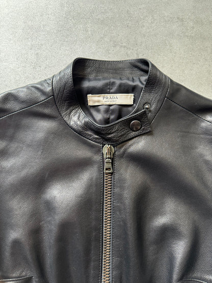 Prada Premium Black Biker Leather Jacket  (S) - 10