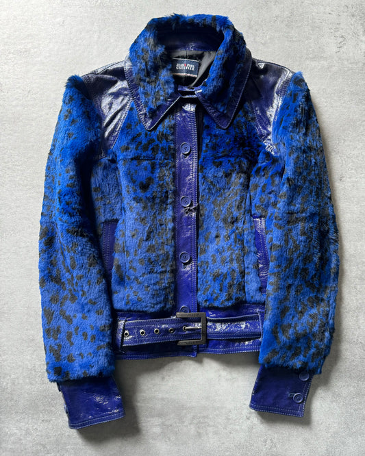 AW2011 Jean Paul Gaultier Blue Fur Rabbit Jacket (XS) - 1