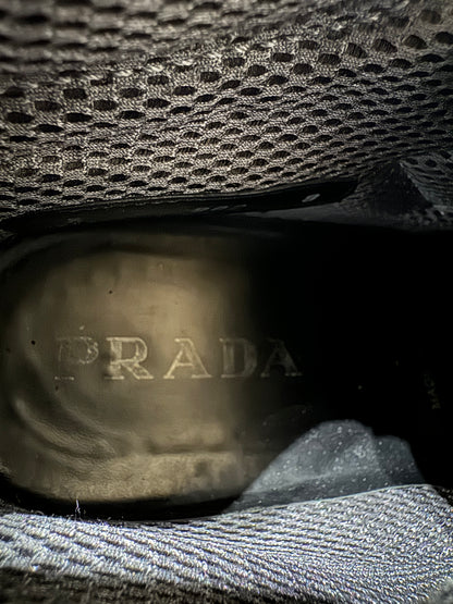 Prada Vibram Grey & Black Combat Strap Leather Low Boots (42) - 10