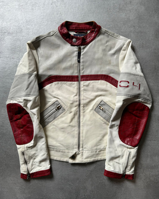 1990s Armani European Ride Racing Biker Leather Jacket (M) - 1