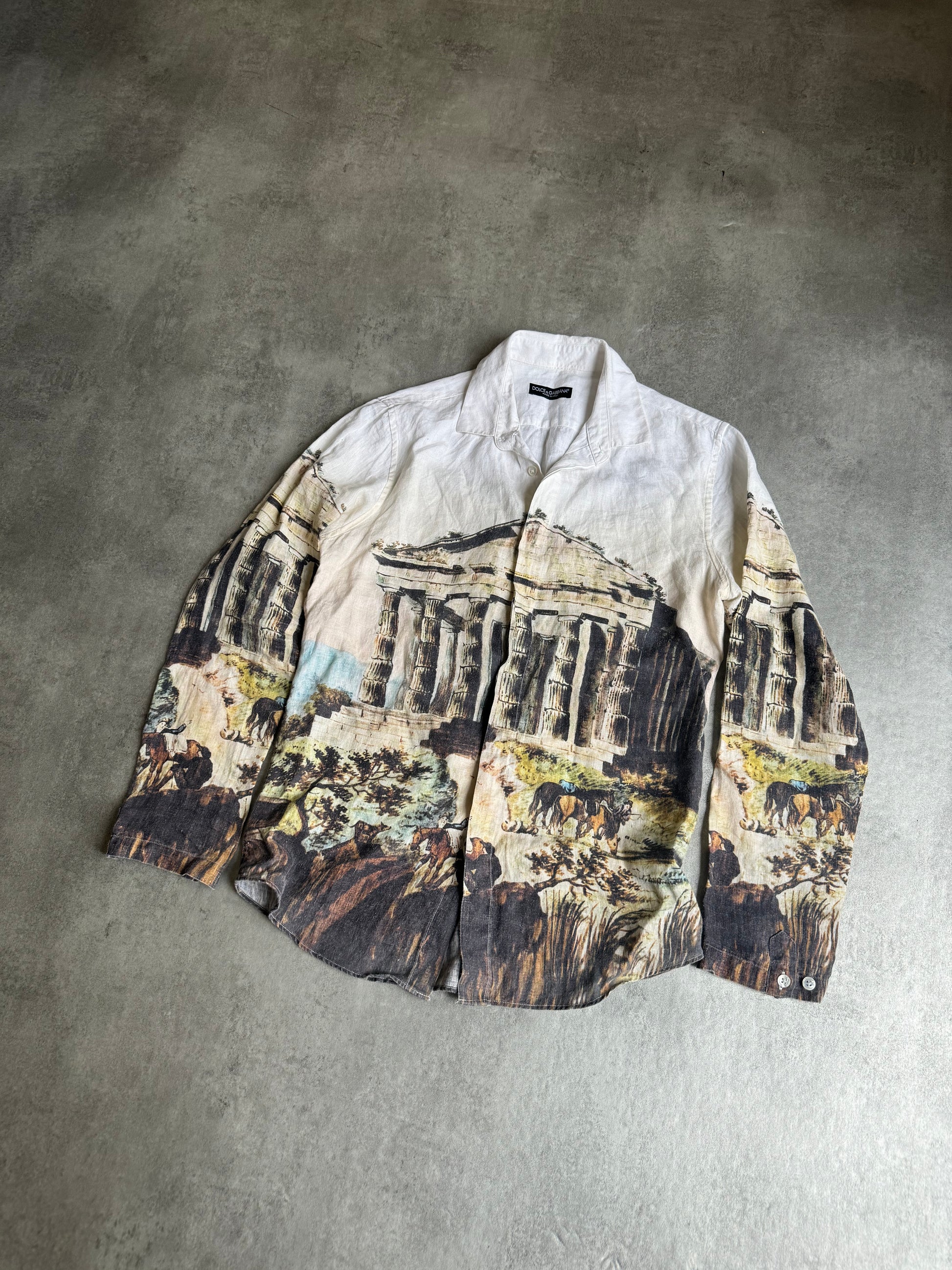 SS2014 Dolce & Gabbana Medieval Contemporary Linen Shirt (S) - 8