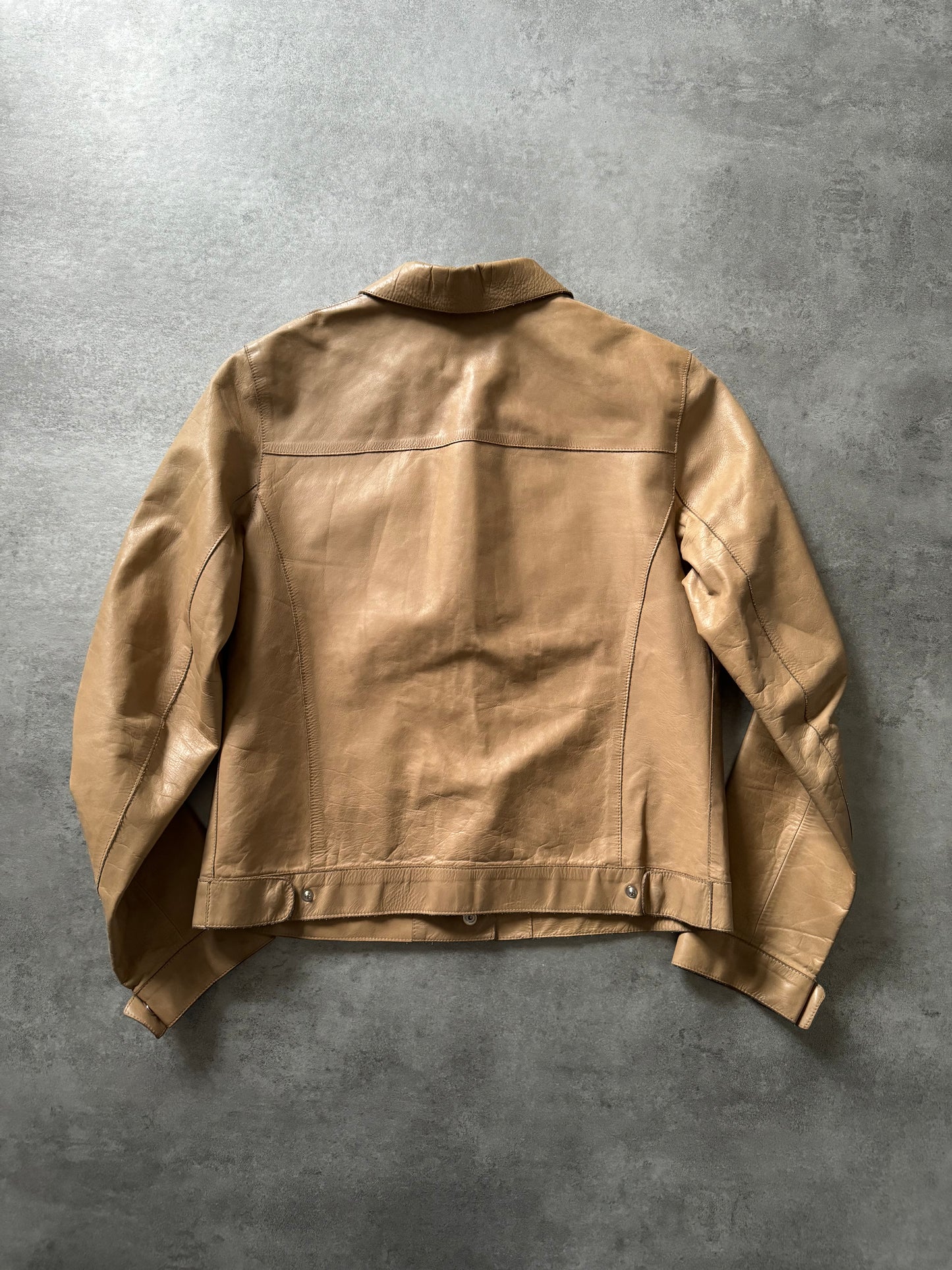 SS1999 Prada Elegant Beige Leather Jacket  (XS) - 7