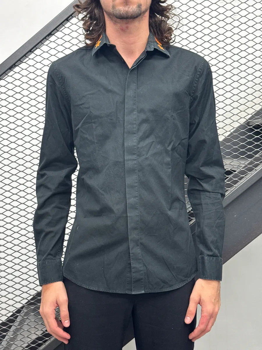 SS2015 Givenchy Star Embroidered Black & Orange Shirt by Riccardo Tisci RBVWkCXS 1