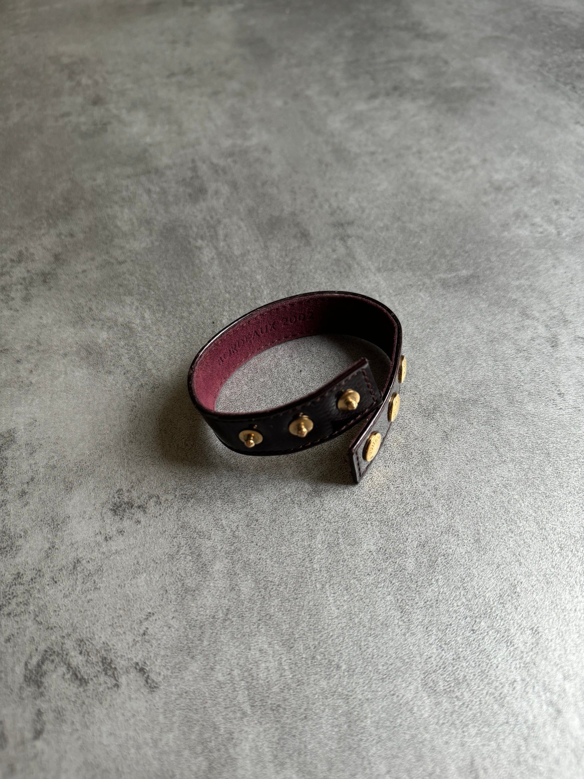 2002 Louis Vuitton Burgundy Patent Leather Bracelet (OS) - 4