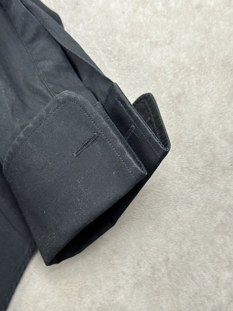 Armani Black Pleated Front Concealed Placket Shirt RIokfsEg 7