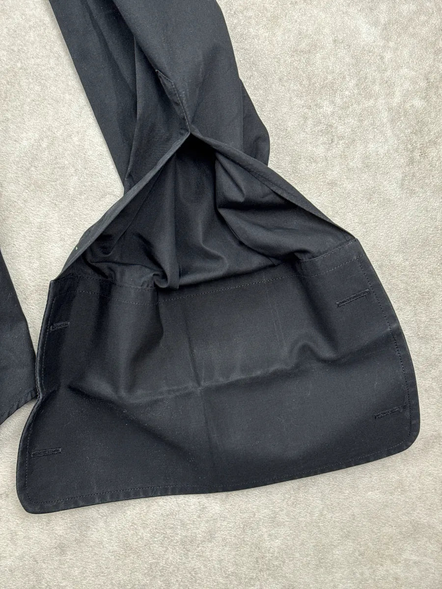 Armani Black Pleated Front Concealed Placket Shirt RIokfsEg 8