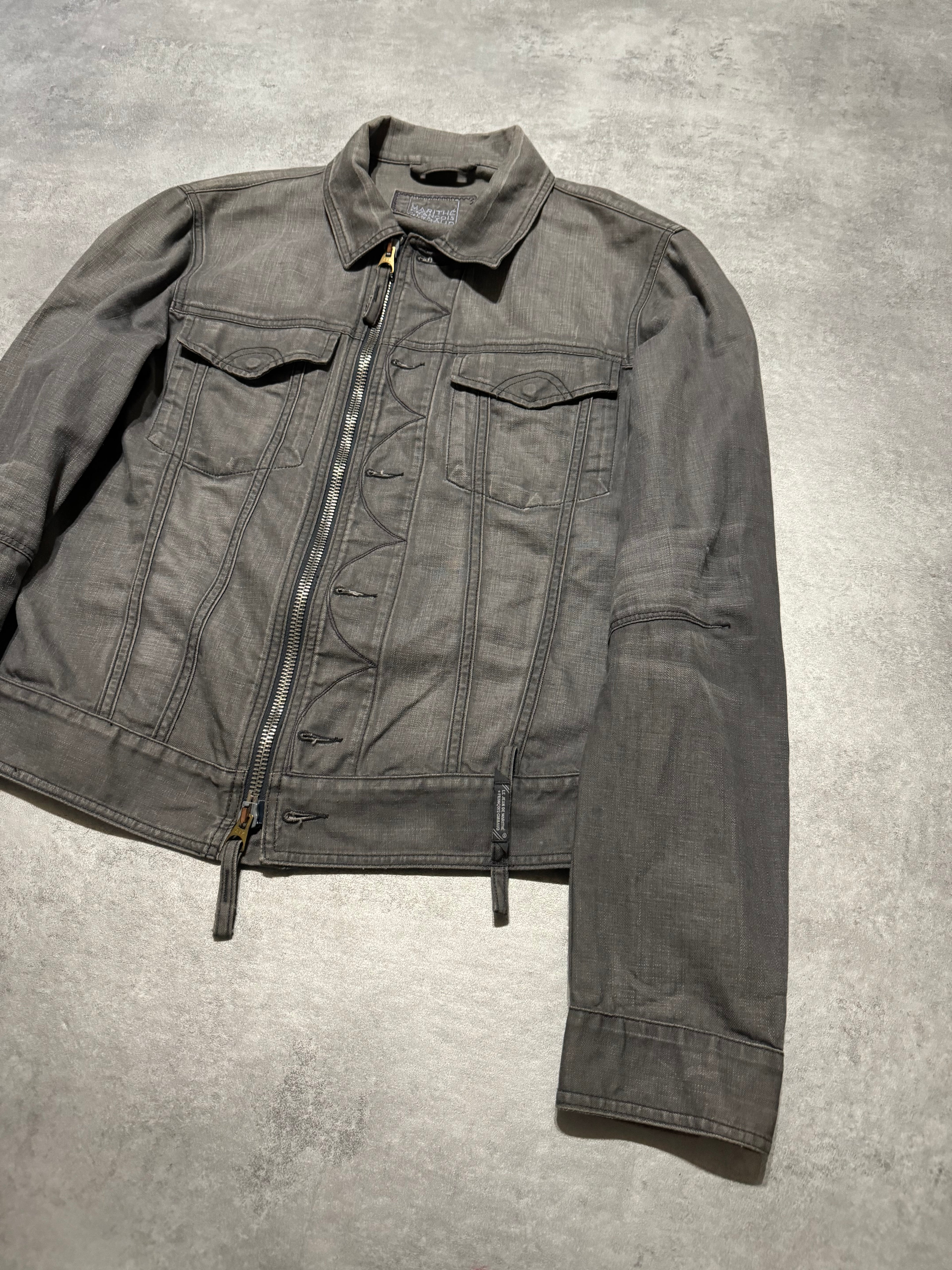 2000s Marithé + François Girbaud Grey Buttoned Jacket  (S) - 6