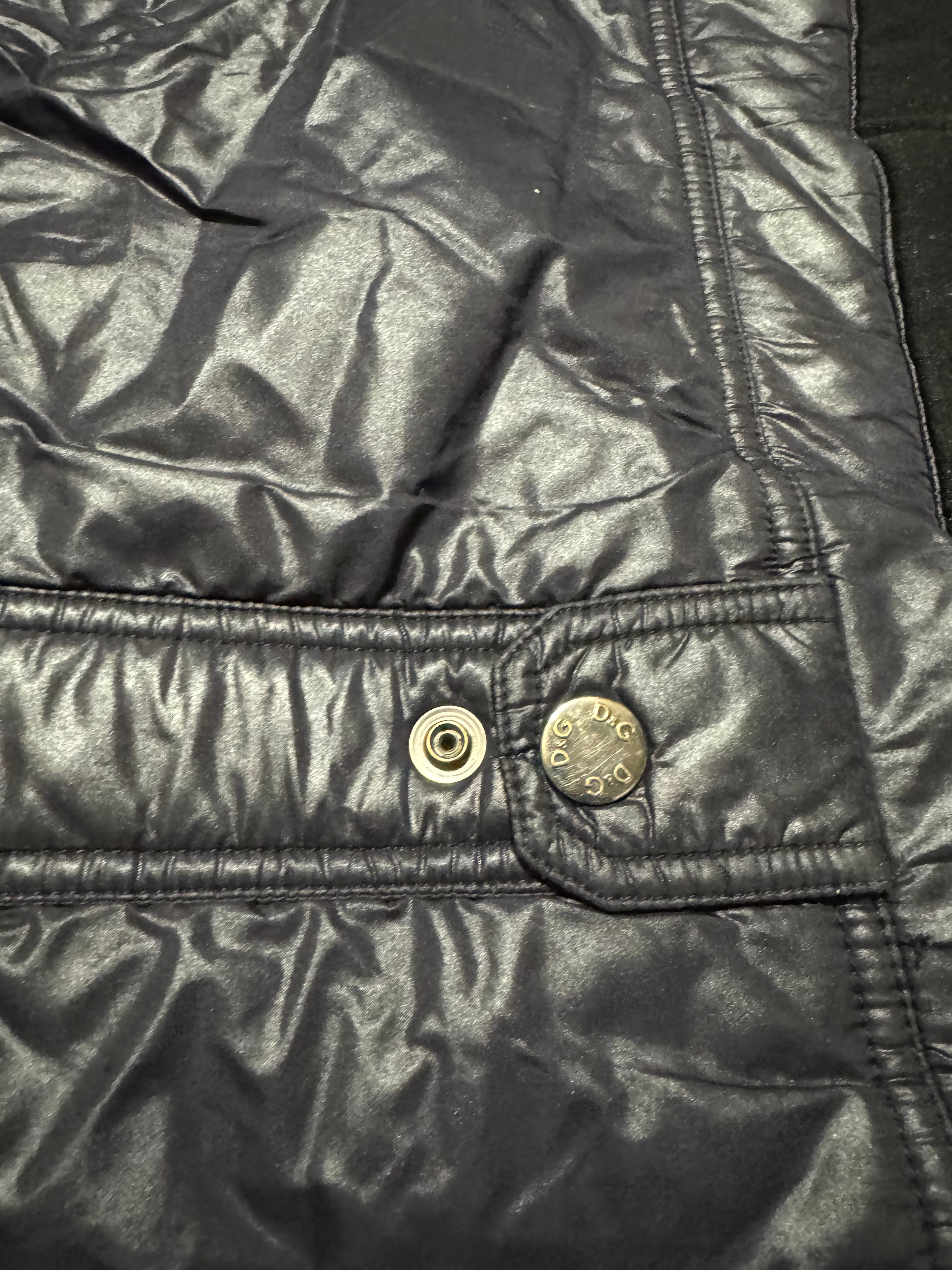 2000s Dolce & Gabbana Navy Puffer Biker Boosted Jacket (L) - 8