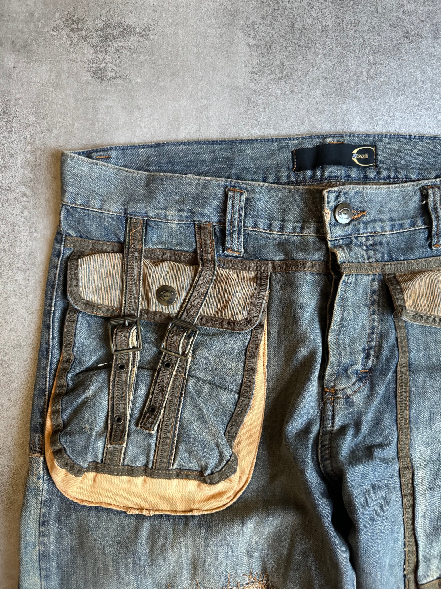 SS2006 Cavalli Harness Cargo Gun Archive Denim Jeans (L) - 8