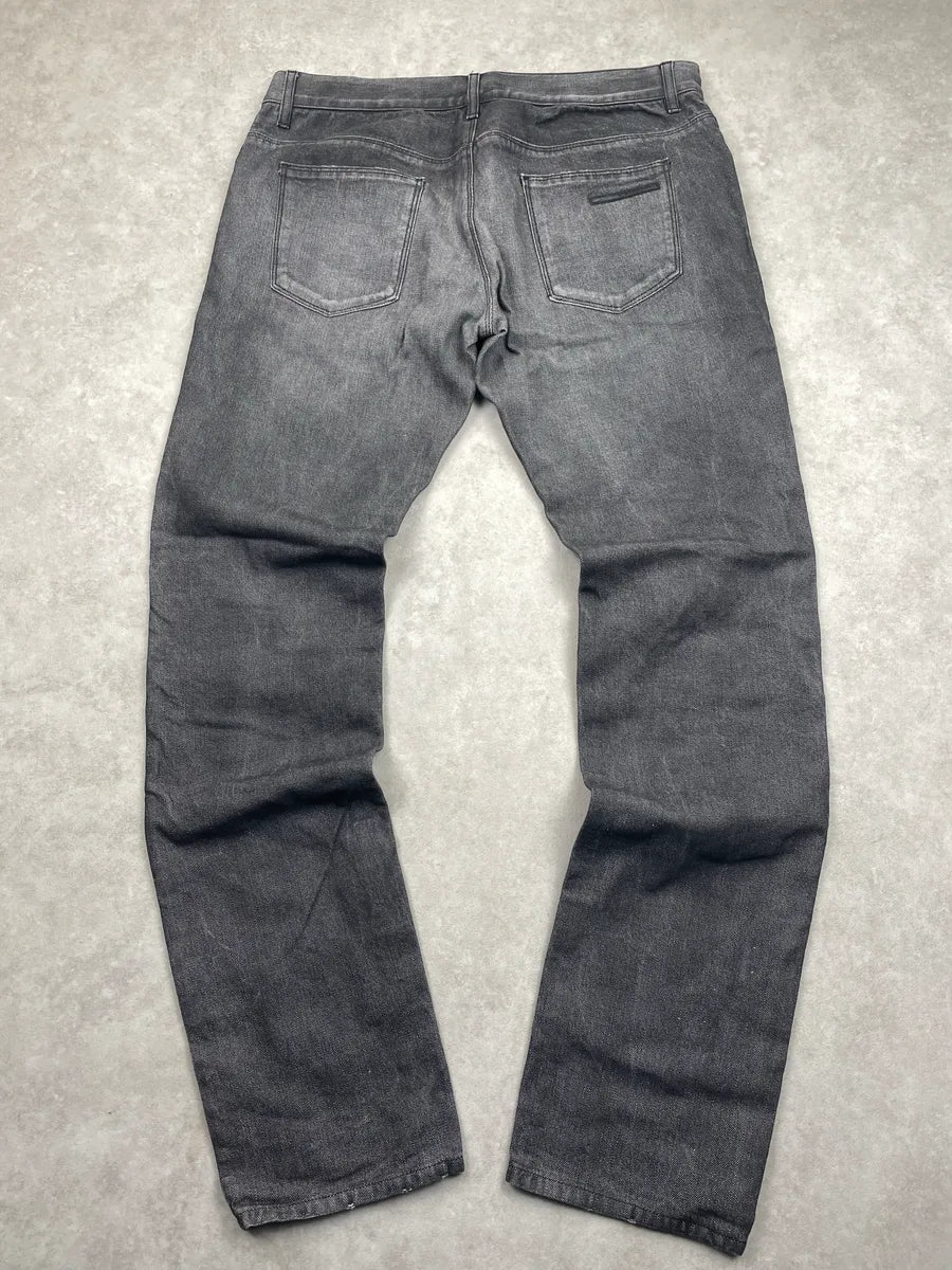 AW2008 Prada Dark Grey Denim Tapered Washed Jeans RQtCcOLc 5