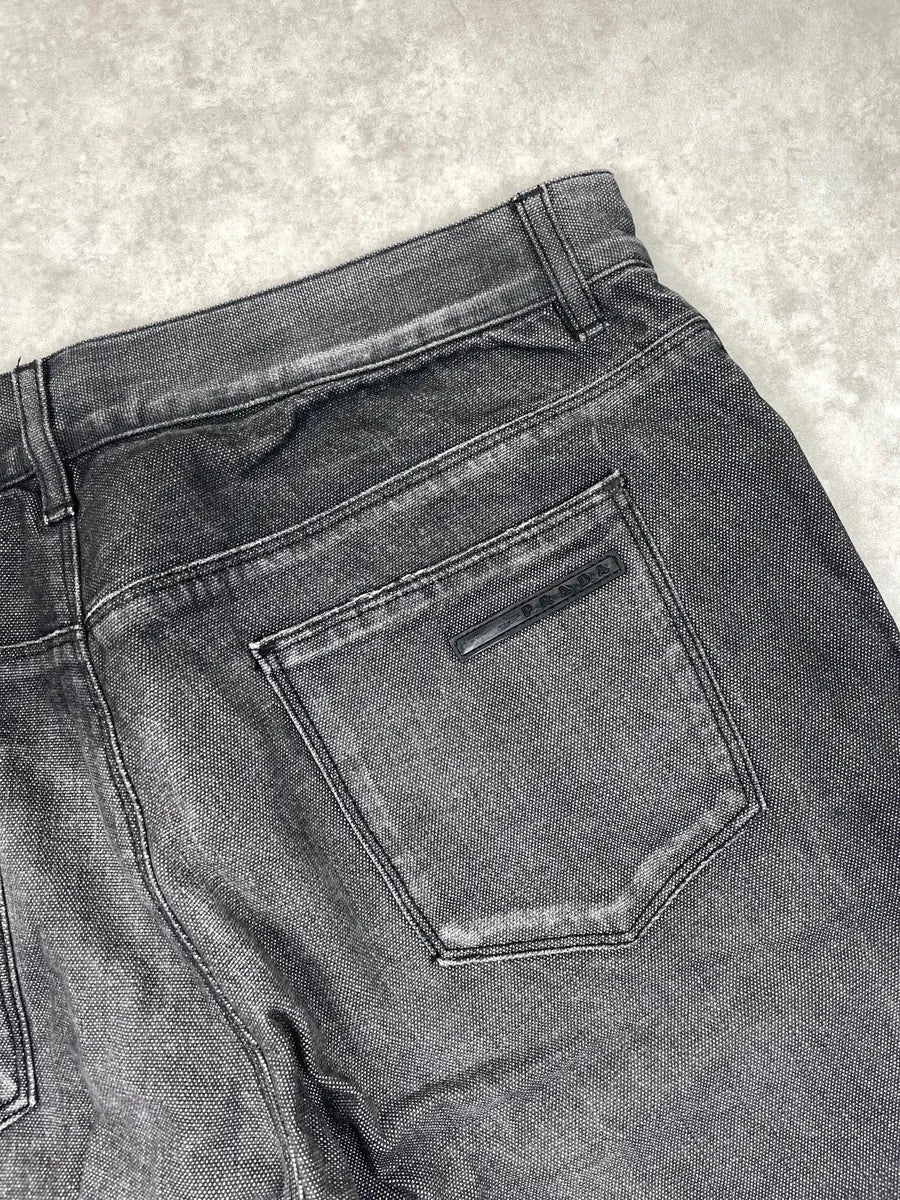 AW2008 Prada Dark Grey Denim Tapered Washed Jeans RQtCcOLc 12