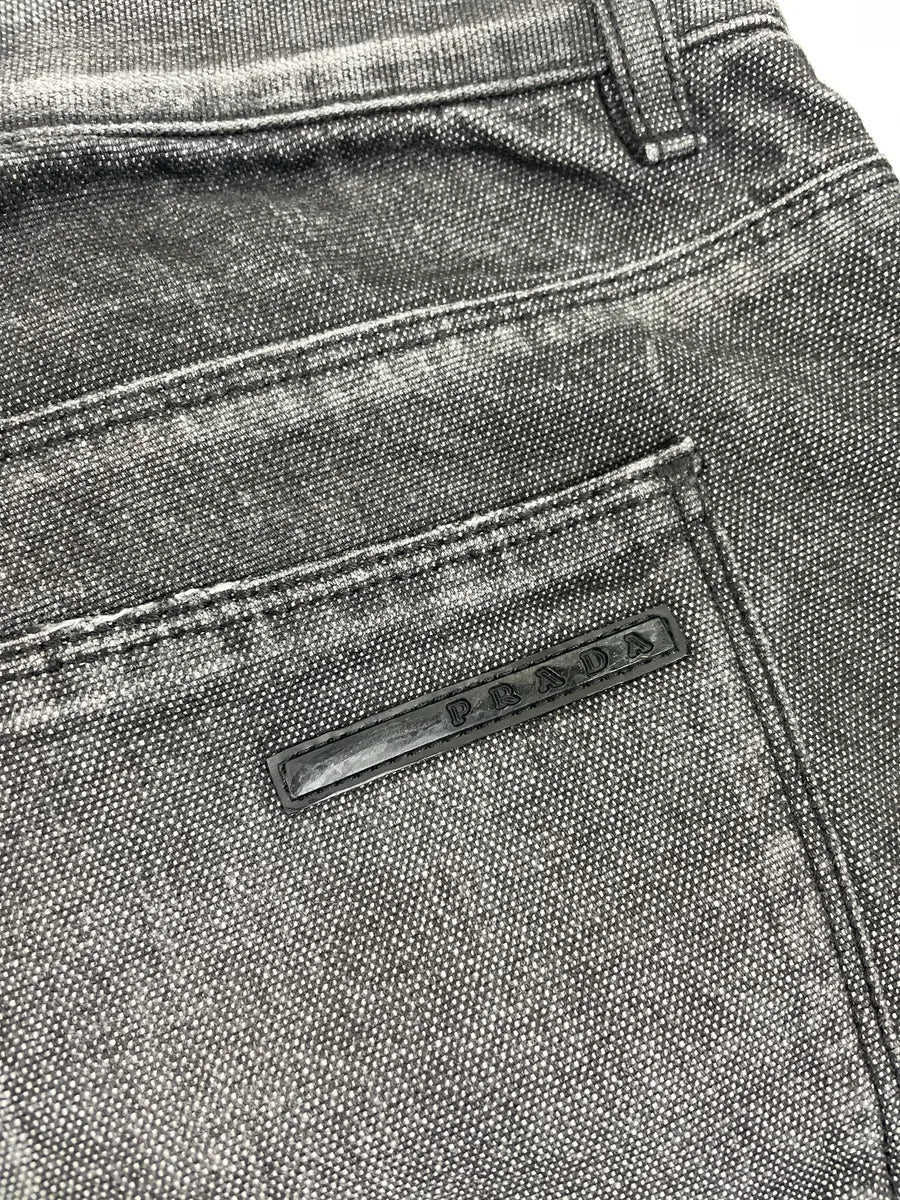 AW2008 Prada Dark Grey Denim Tapered Washed Jeans RQtCcOLc 14
