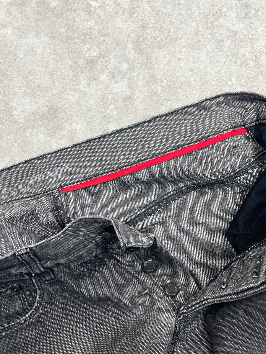AW2008 Prada Dark Grey Denim Tapered Washed Jeans RQtCcOLc 15