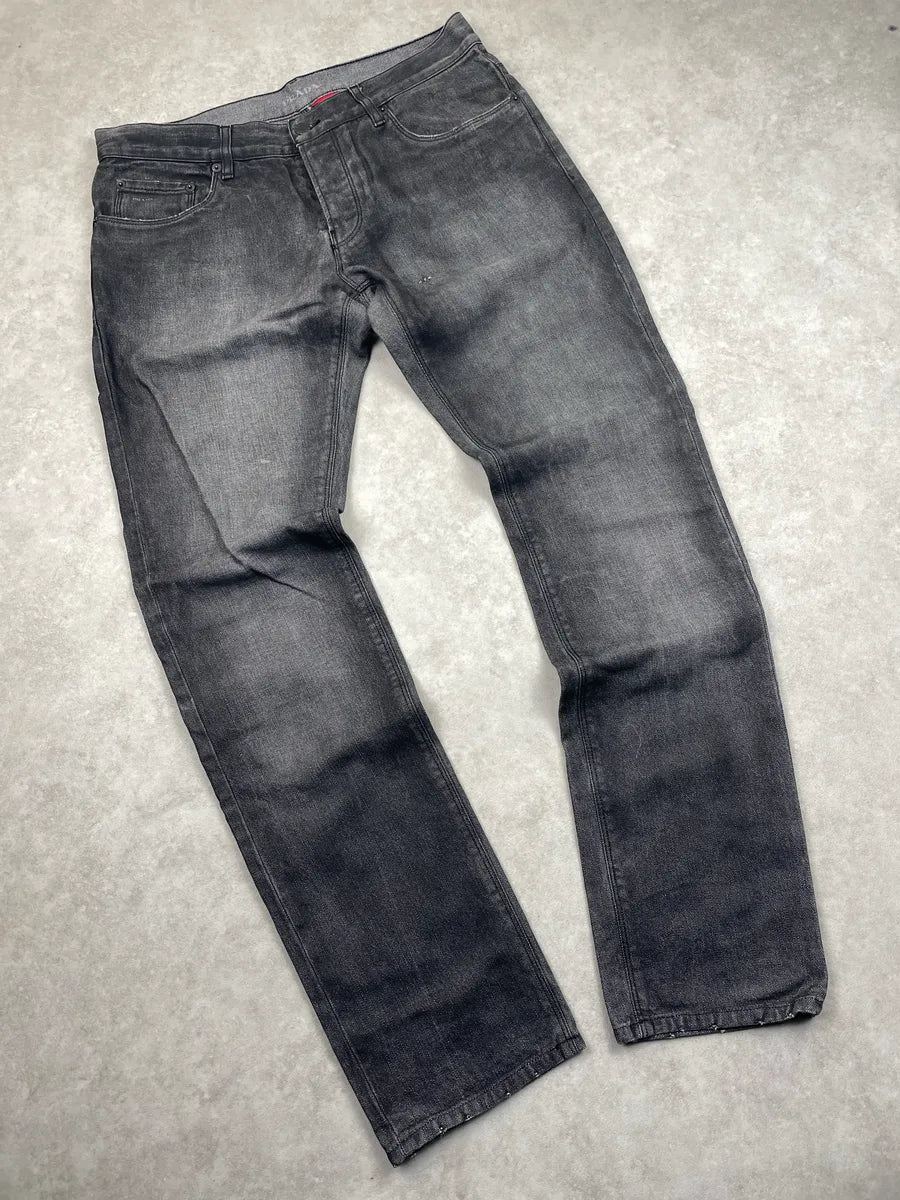 AW2008 Prada Dark Grey Denim Tapered Washed Jeans RQtCcOLc 4