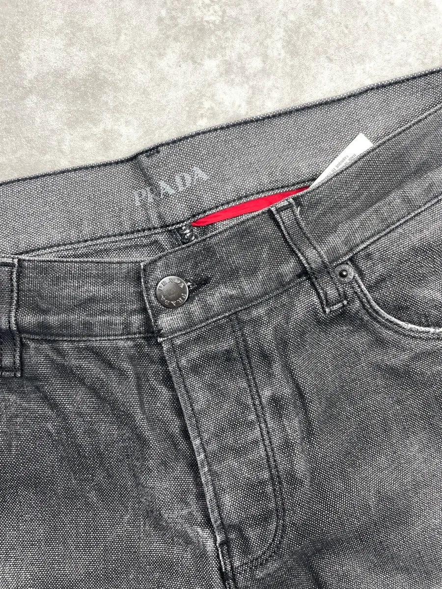 AW2008 Prada Dark Grey Denim Tapered Washed Jeans RQtCcOLc 8