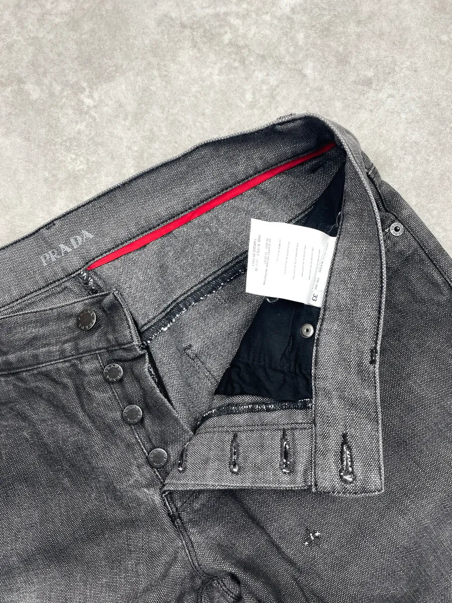 AW2008 Prada Dark Grey Denim Tapered Washed Jeans RQtCcOLc 10