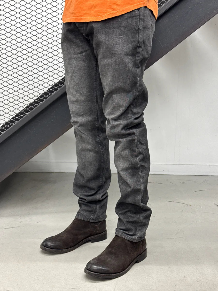 AW2008 Prada Dark Grey Denim Tapered Washed Jeans RQtCcOLc 2