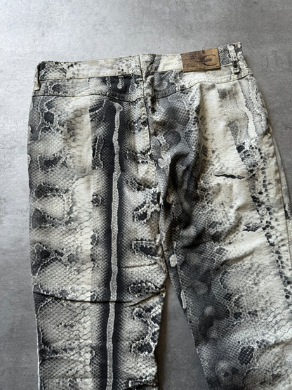 2000s Cavalli Black & White Python Print Pants (S) - 5