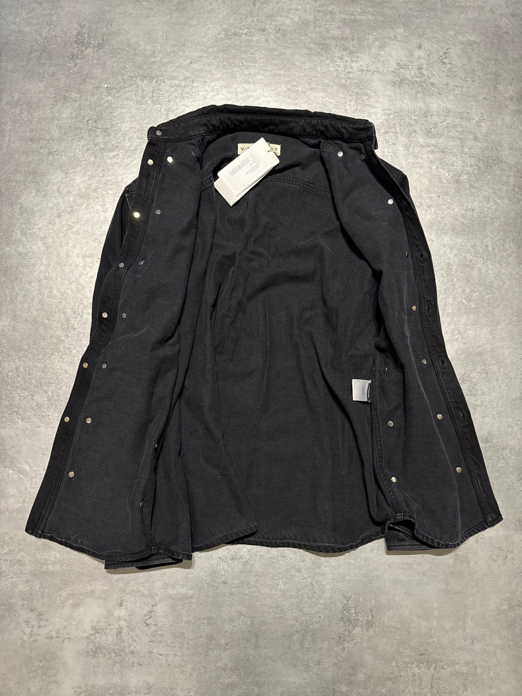 SS2025 Y/Project Snap Evergreen Black Denim Shirt (M) - 5