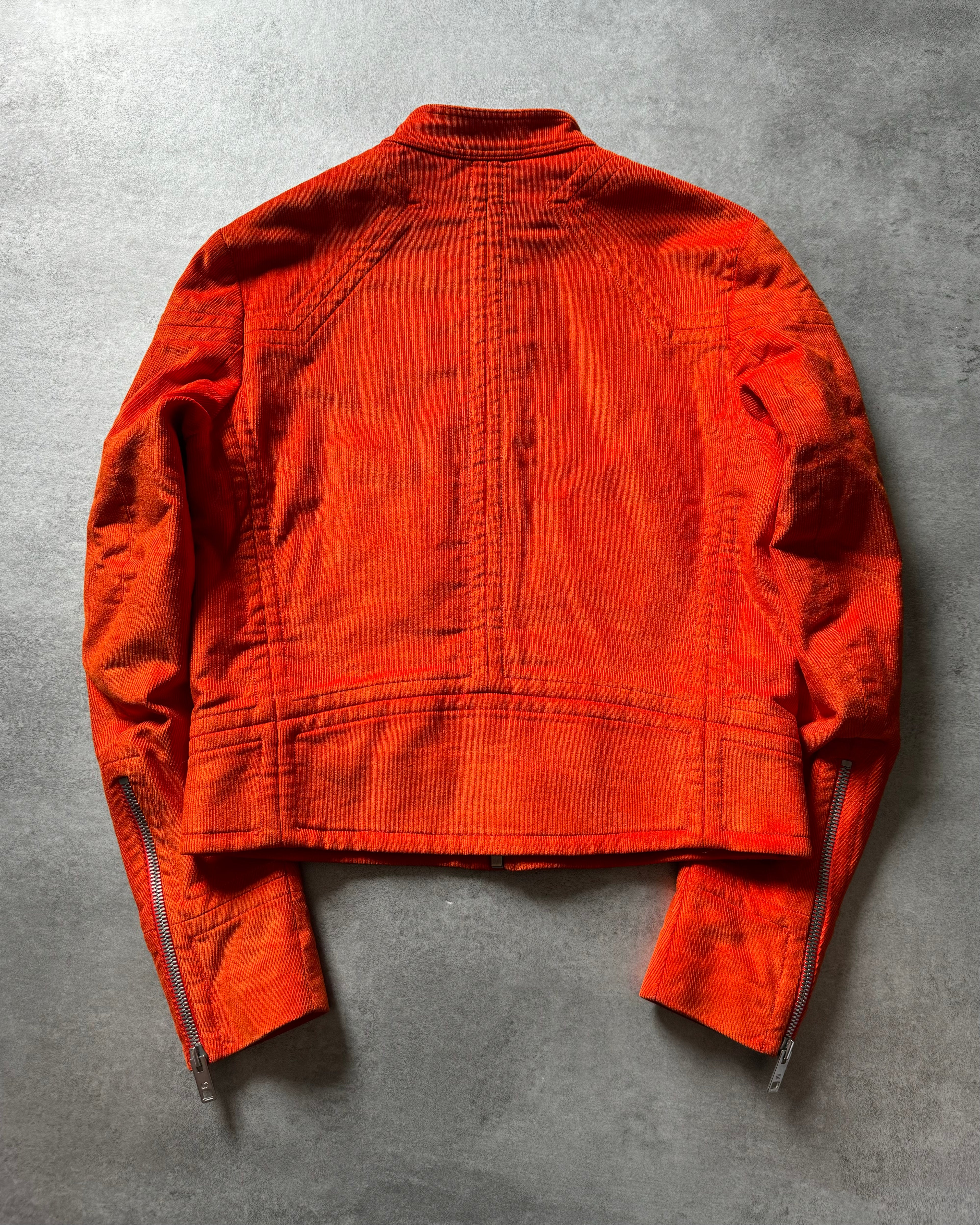 FW1999 Gucci Orange Biker Jacket by Tom Ford (S) - 2