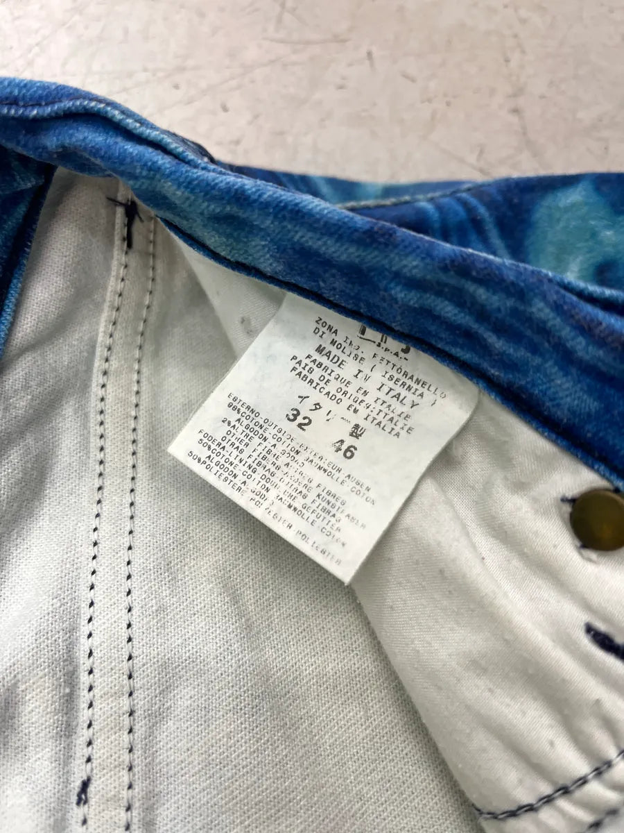 2000s Cavalli Water Reflect Blue Pants RXwsfWOM 12