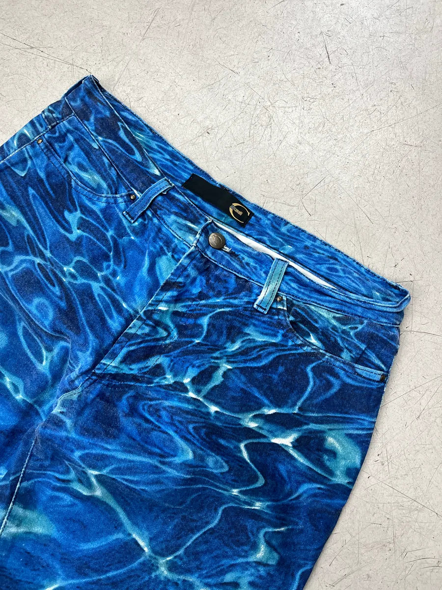 2000s Cavalli Water Reflect Blue Pants RXwsfWOM 6