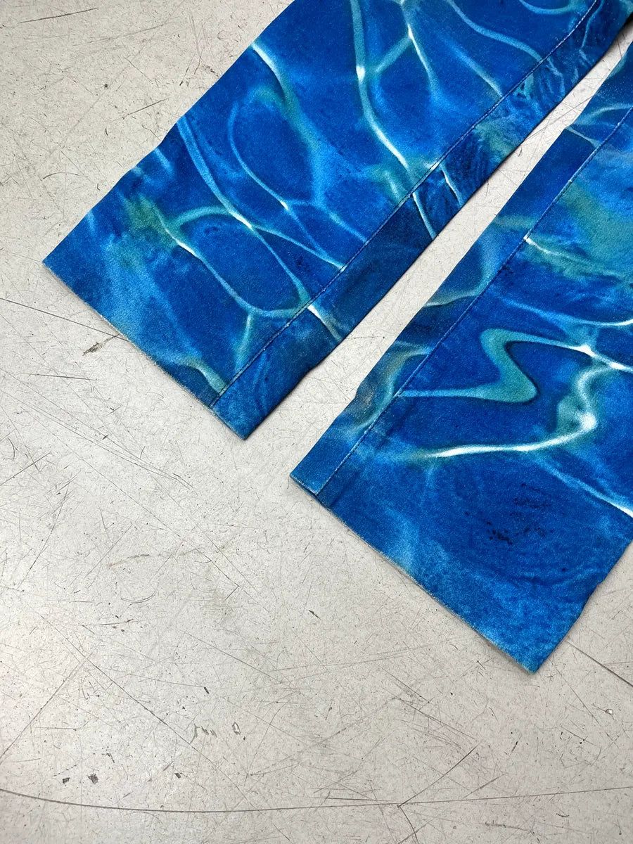 2000s Cavalli Water Reflect Blue Pants RXwsfWOM 7