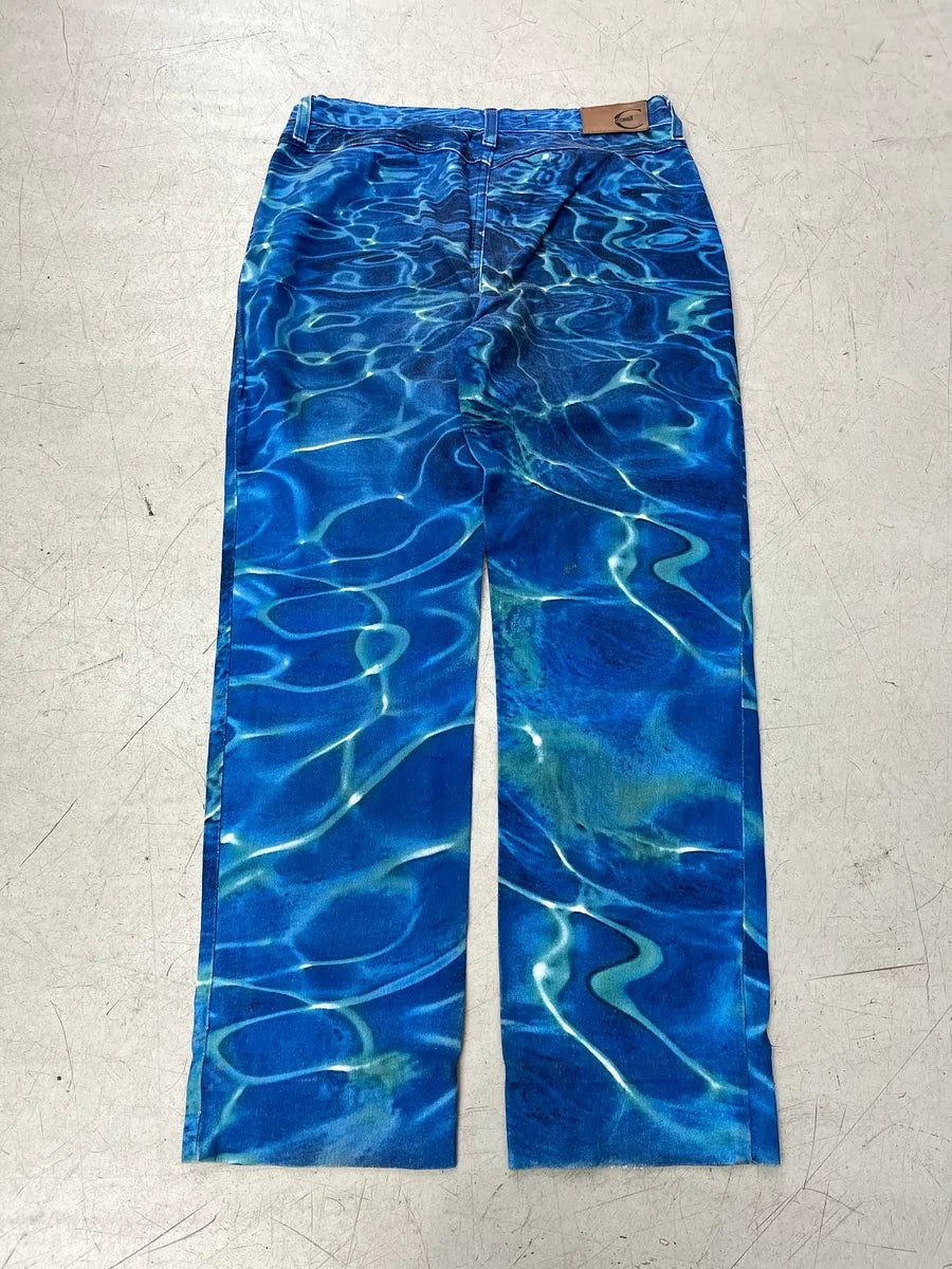 2000s Cavalli Water Reflect Blue Pants RXwsfWOM 5