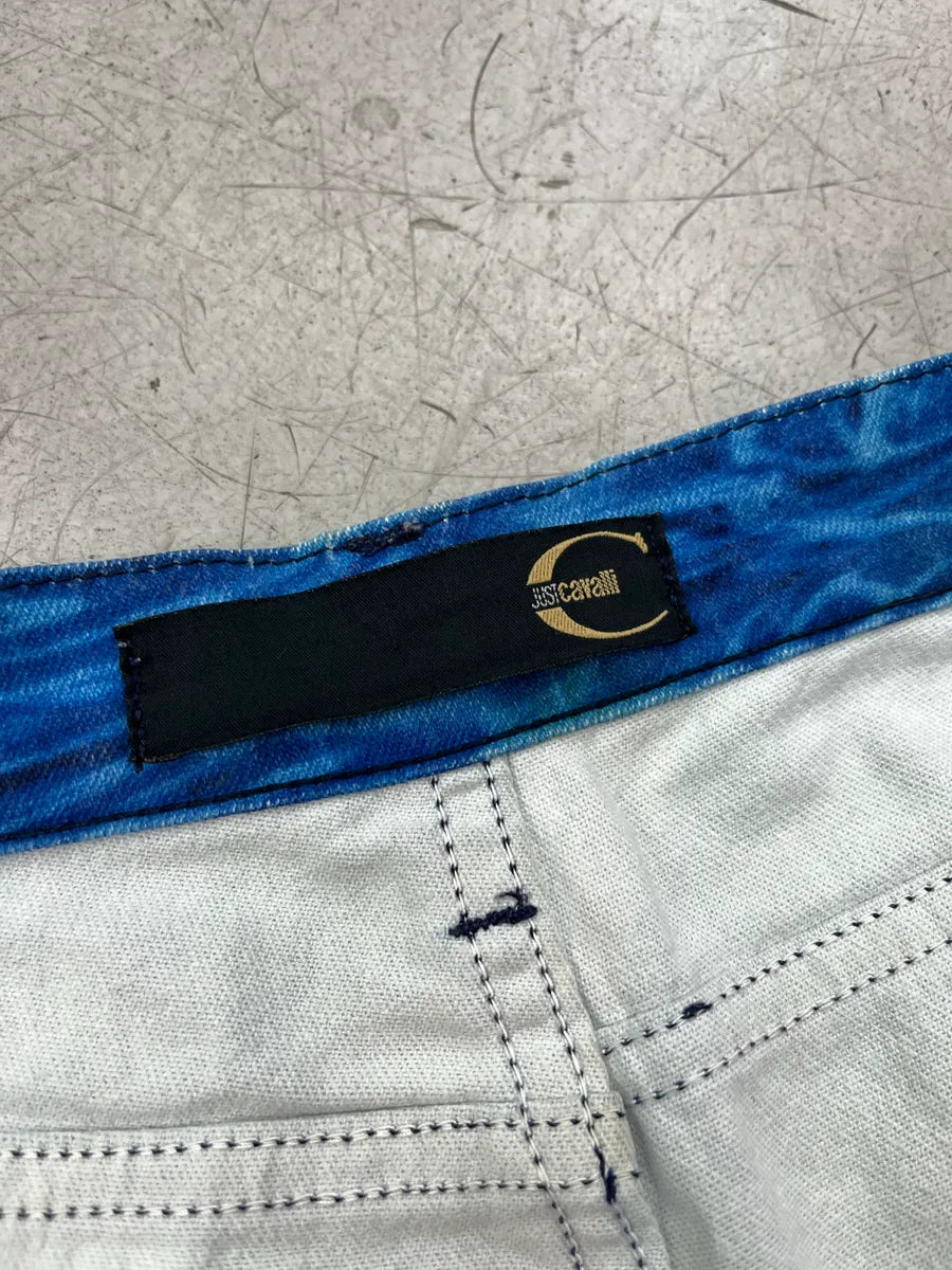 2000s Cavalli Water Reflect Blue Pants RXwsfWOM 11