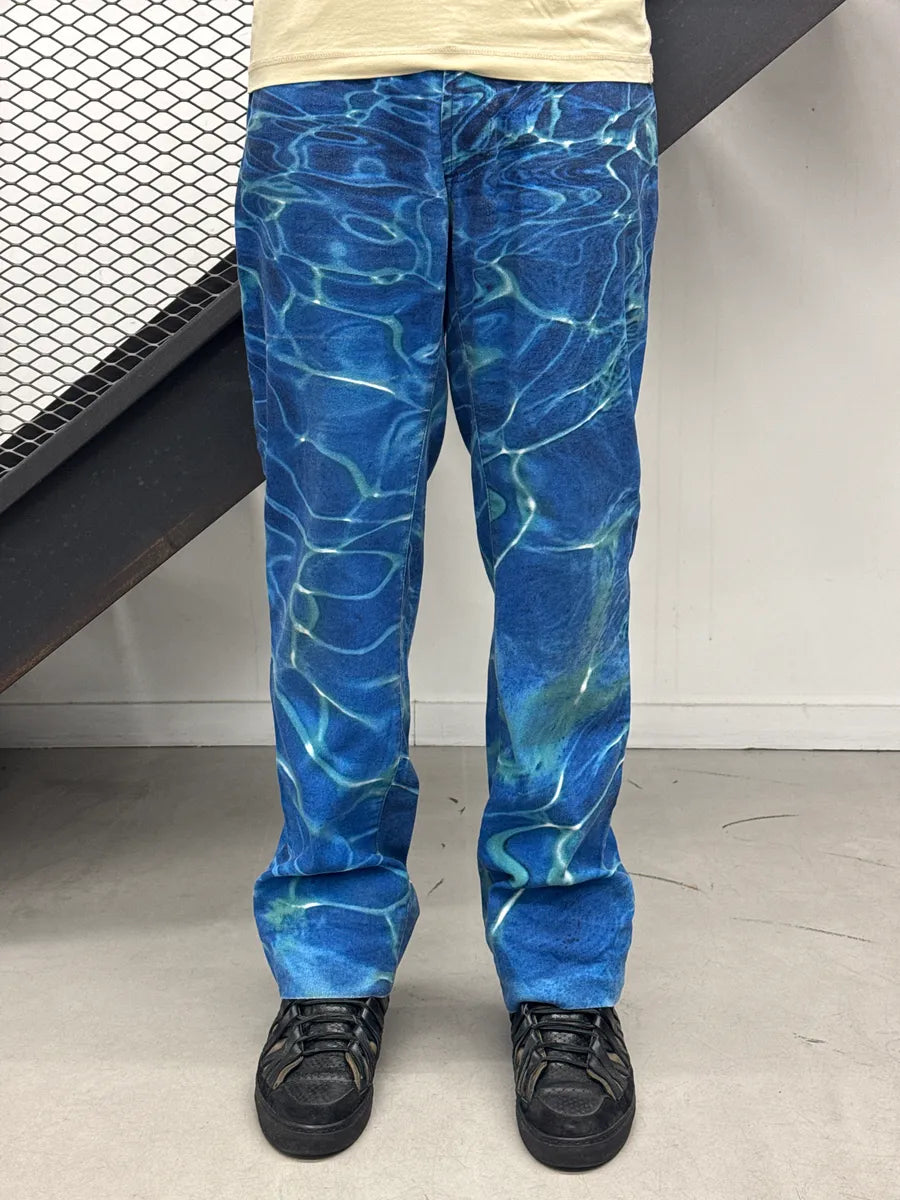 2000s Cavalli Water Reflect Blue Pants RXwsfWOM 1