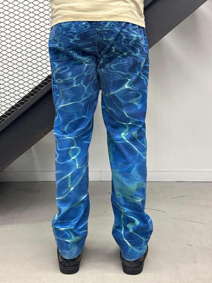 2000s Cavalli Water Reflect Blue Pants RXwsfWOM 3