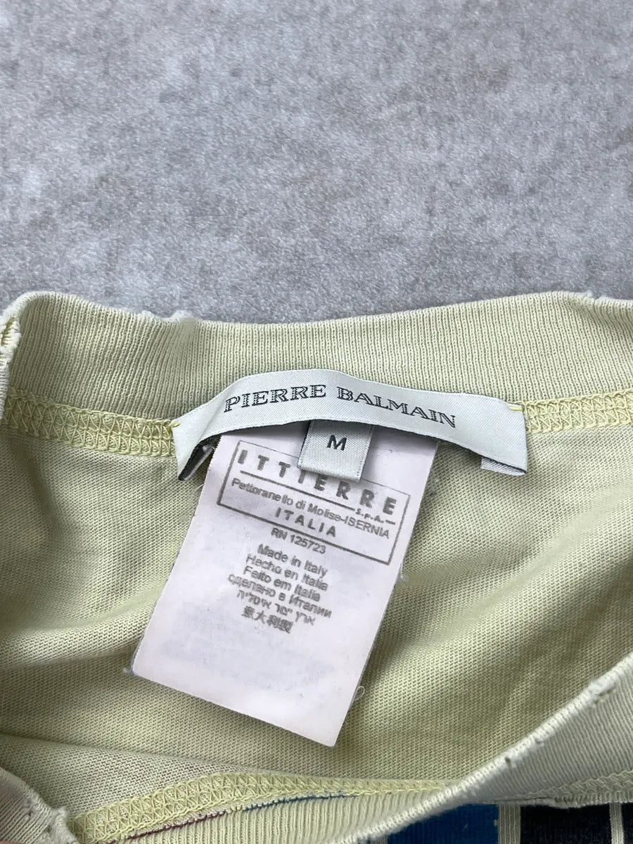 SS2013 Pierre Balmain Pale Yellow Surfing T-Shirt RYdCPeUG 8