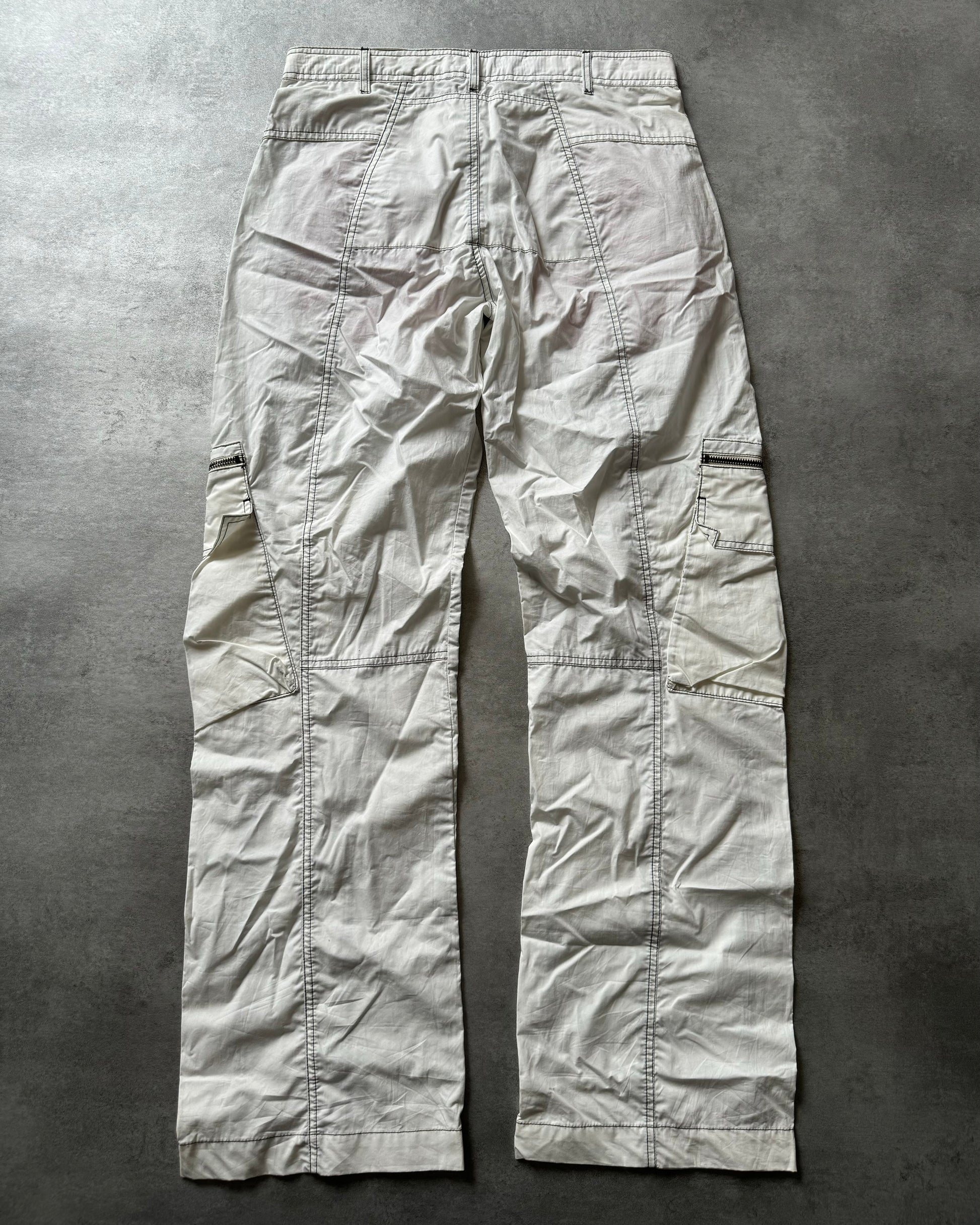 2000s Armani White Cargo Pants (L) - 2