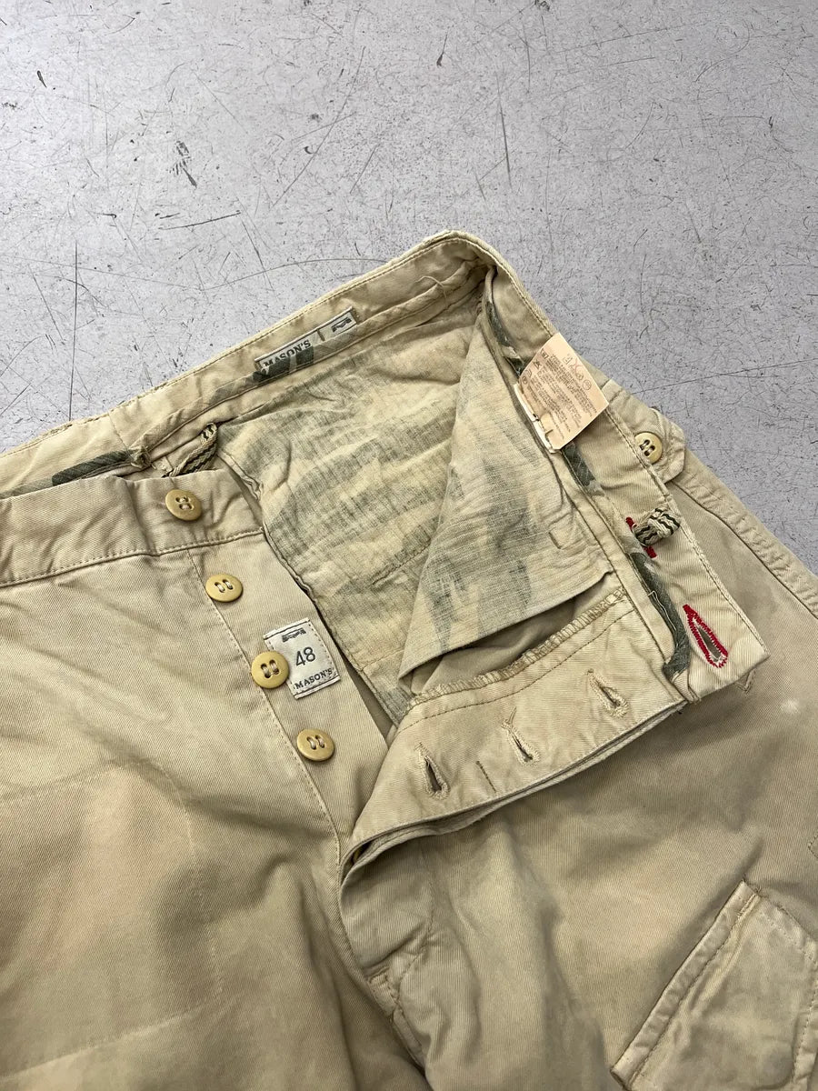2000s Mason's Multi-Pocket Beige Cargo Pants RaHVEbjL 9
