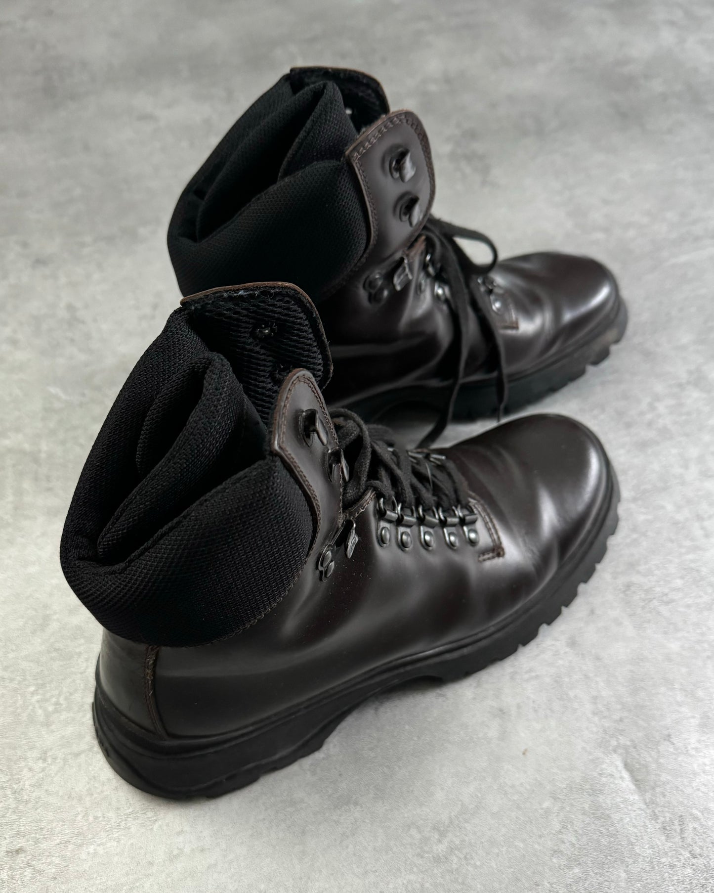 FW1999 Prada Brown Leather Hiking Boots (41) - 8