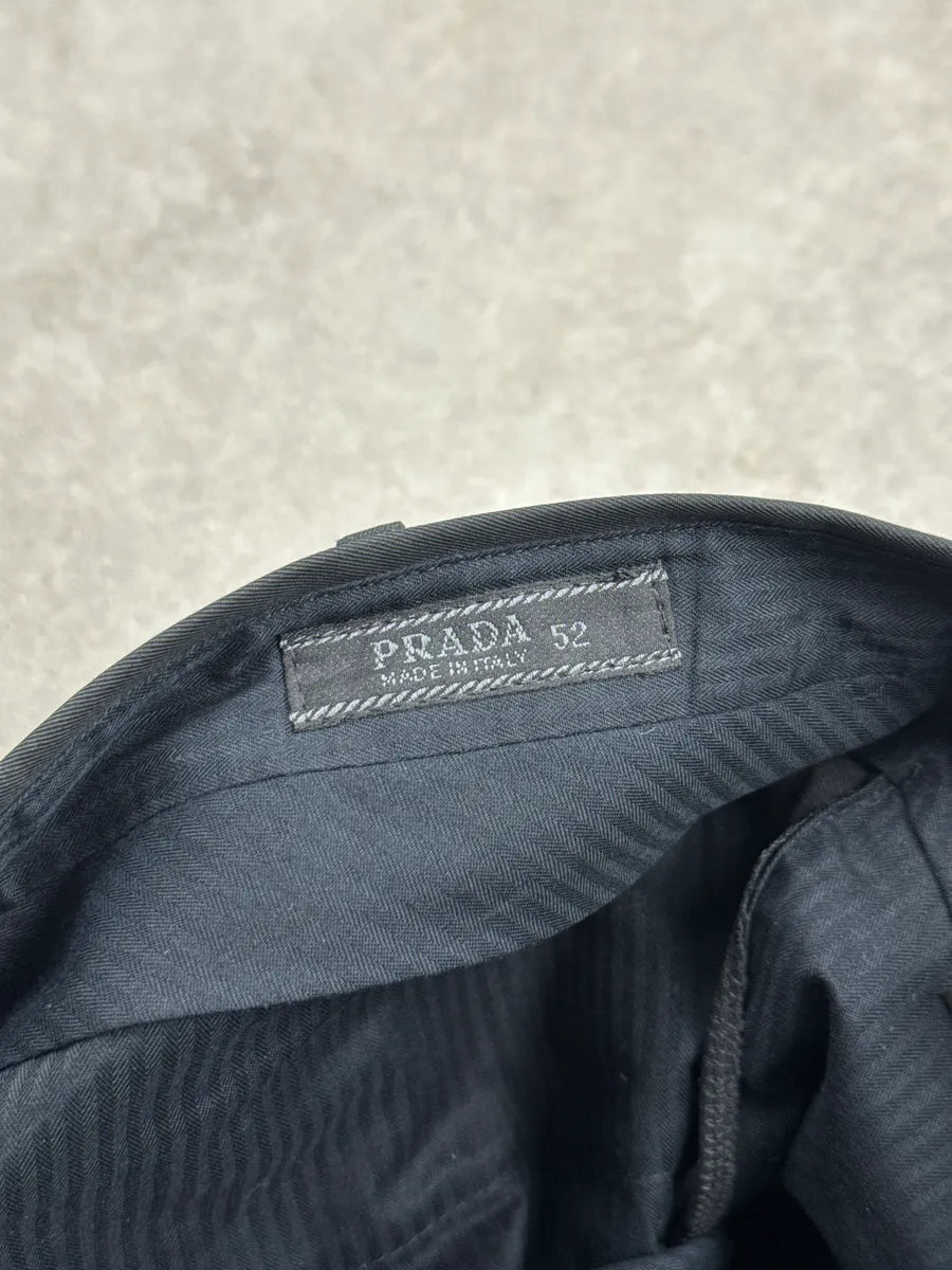 2000s Prada Black Zip Pocket Flat Front Pants RbuXqYpf 12