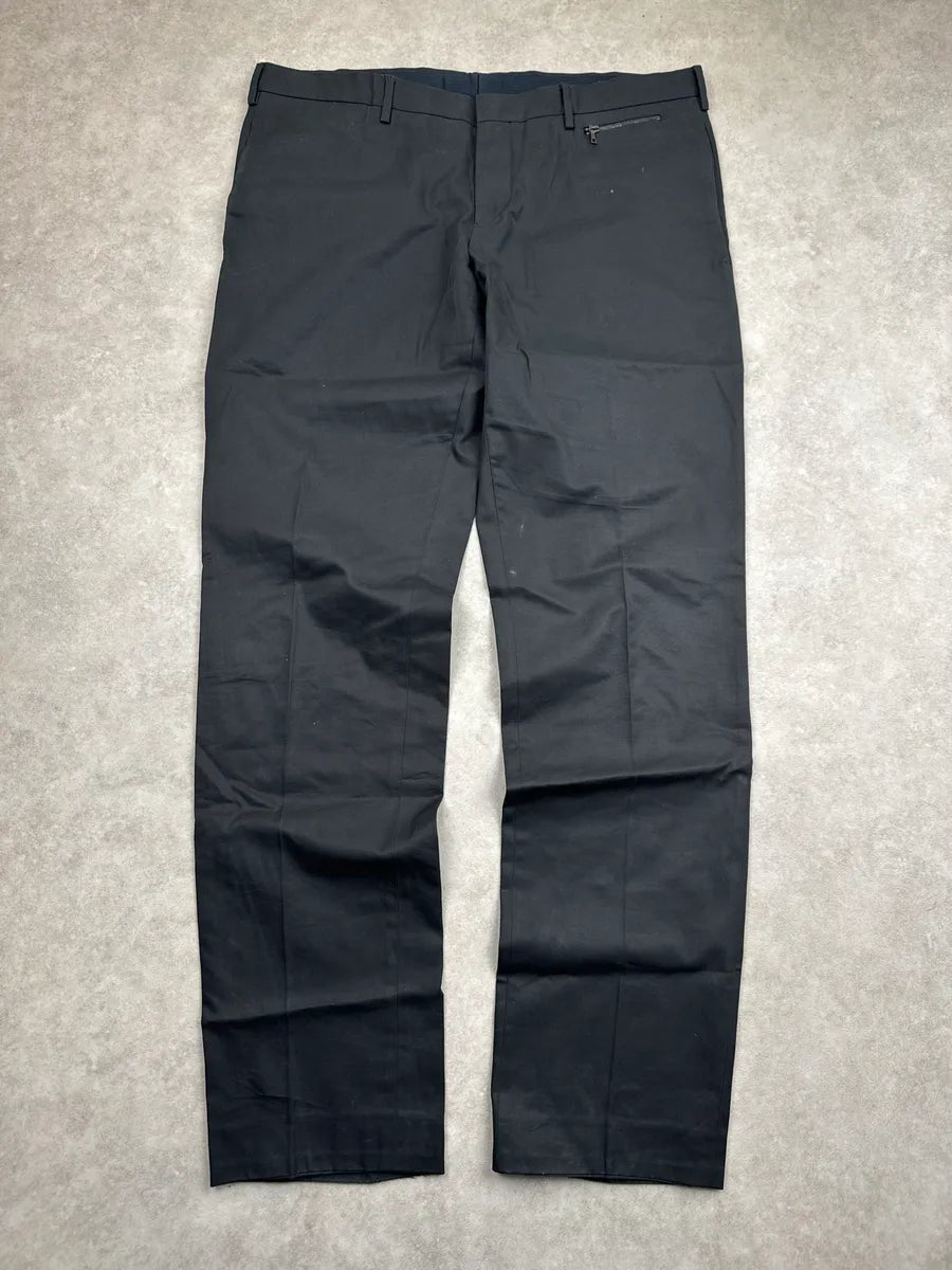 2000s Prada Black Zip Pocket Flat Front Pants RbuXqYpf 3