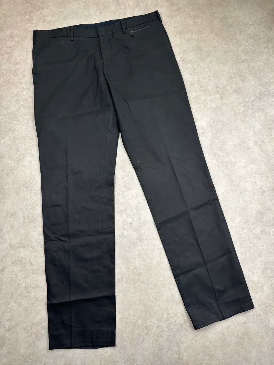 2000s Prada Black Zip Pocket Flat Front Pants RbuXqYpf 4