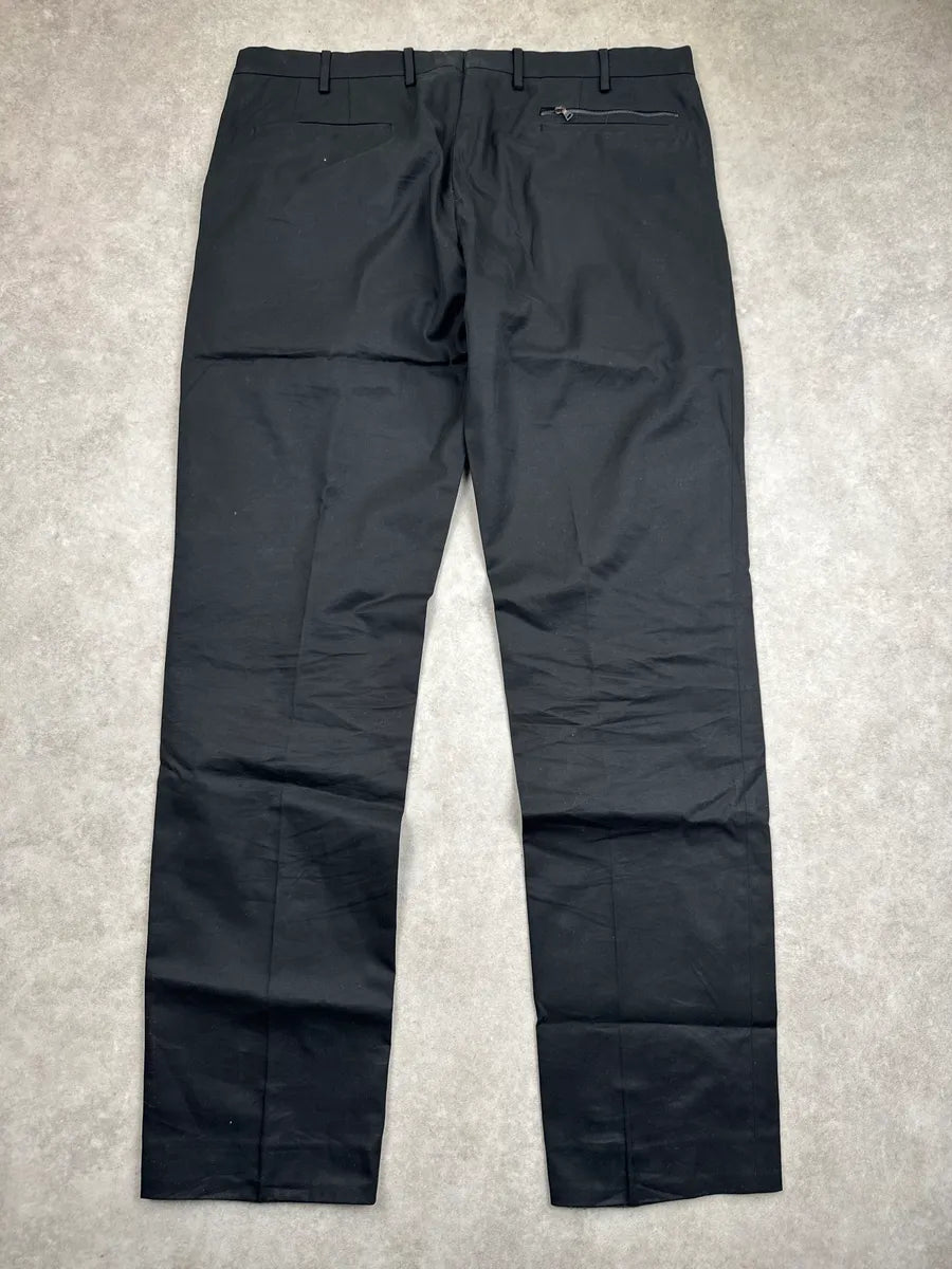 2000s Prada Black Zip Pocket Flat Front Pants RbuXqYpf 5