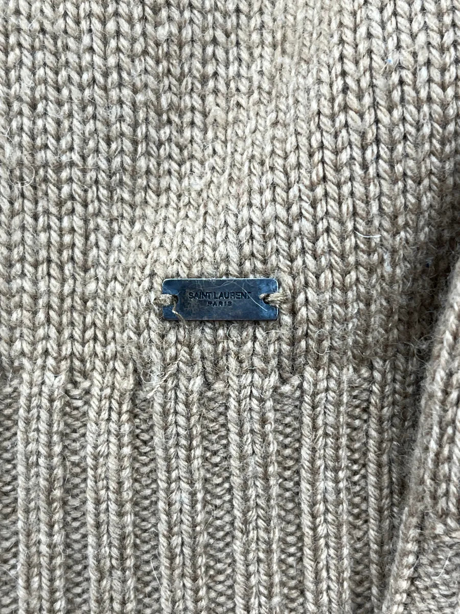 SS2018 Saint Laurent Camel Wool Crewneck Sweater RdjRhBAr 8