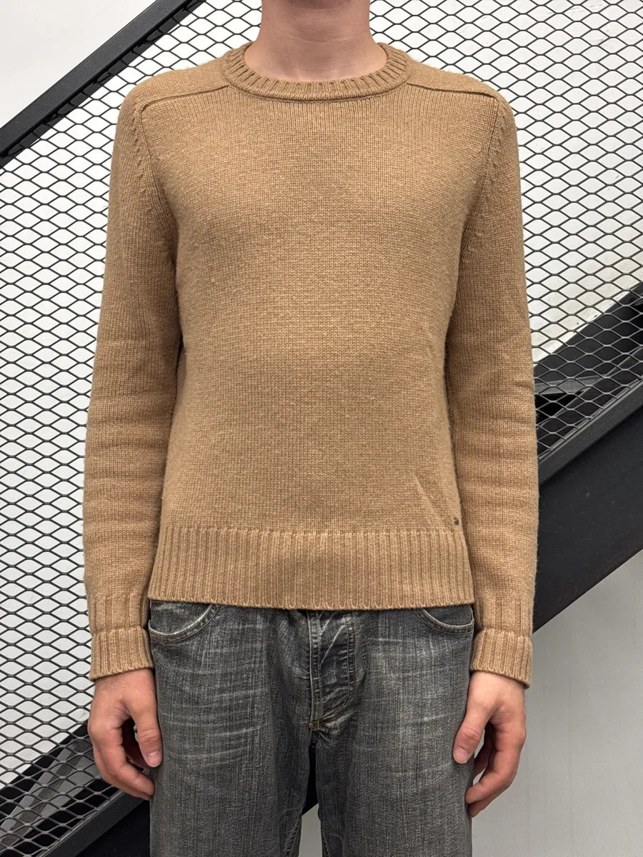 SS2018 Saint Laurent Camel Wool Crewneck Sweater RdjRhBAr 1