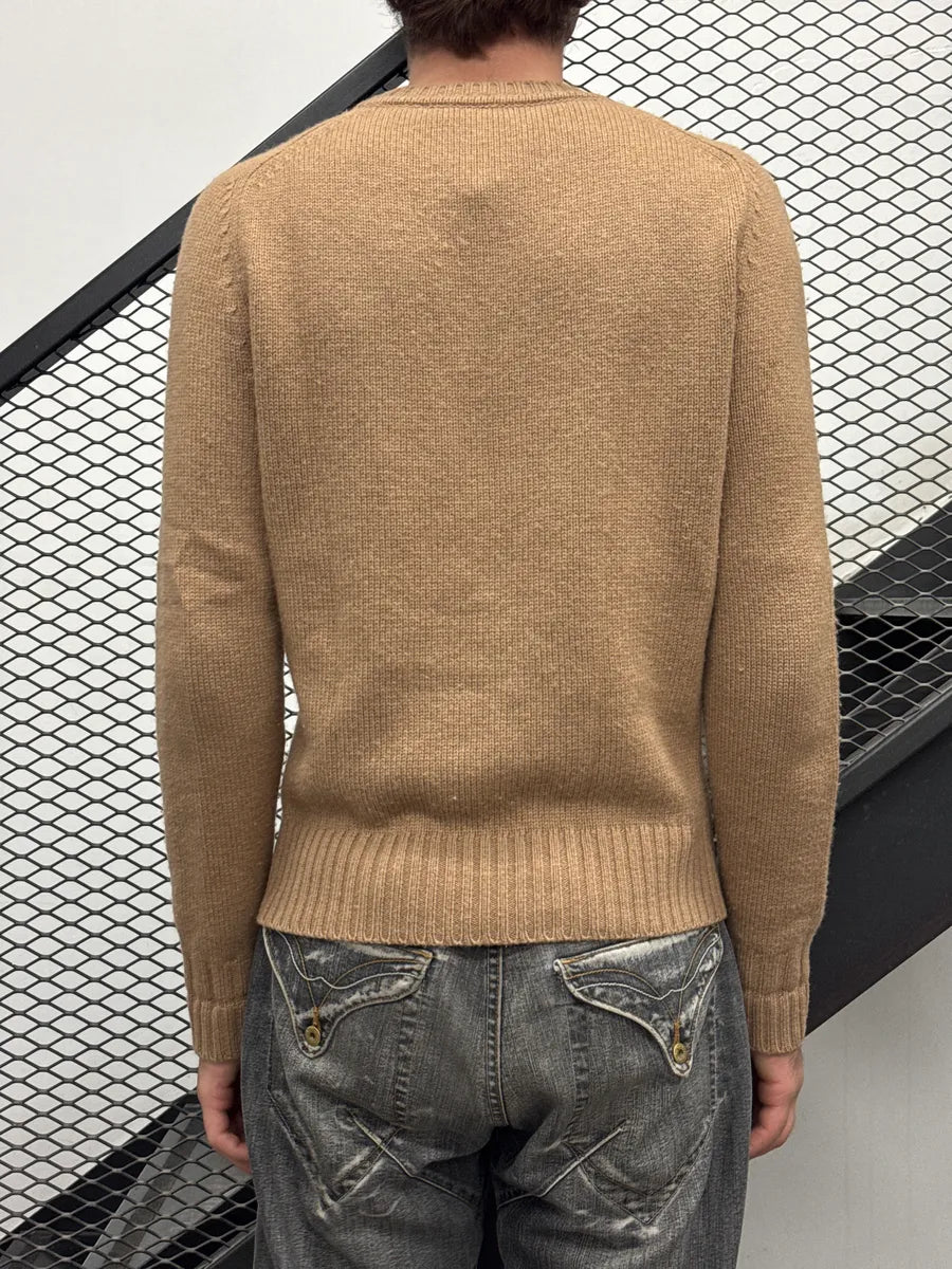 SS2018 Saint Laurent Camel Wool Crewneck Sweater RdjRhBAr 2