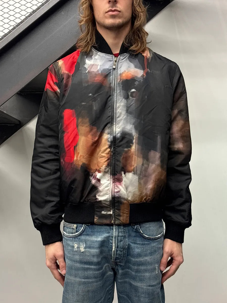 AW2013 Givenchy Black Rottweiler Portrait Bomber Jacket by Riccardo Tisci RevXhEfS 3