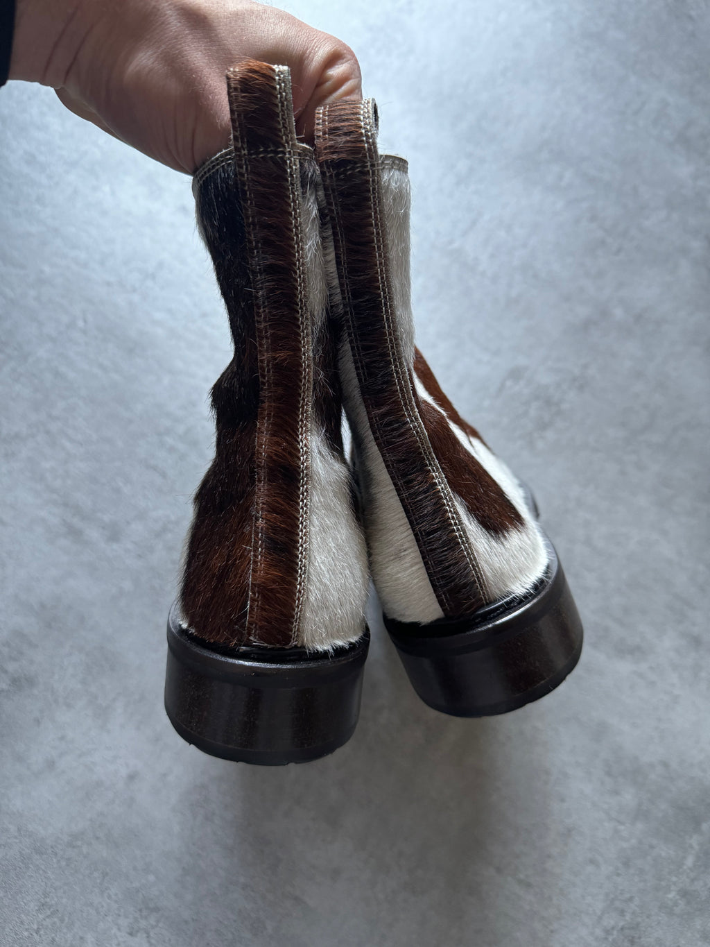 Ann Demeulemeester Pony Hair Fur Boots Cow Effect (38) - 6