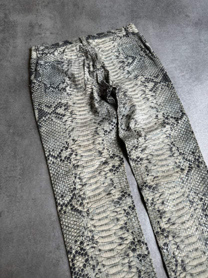 AW2002 Roberto Cavalli Aero Scales Python Effect Pants (S) - 7