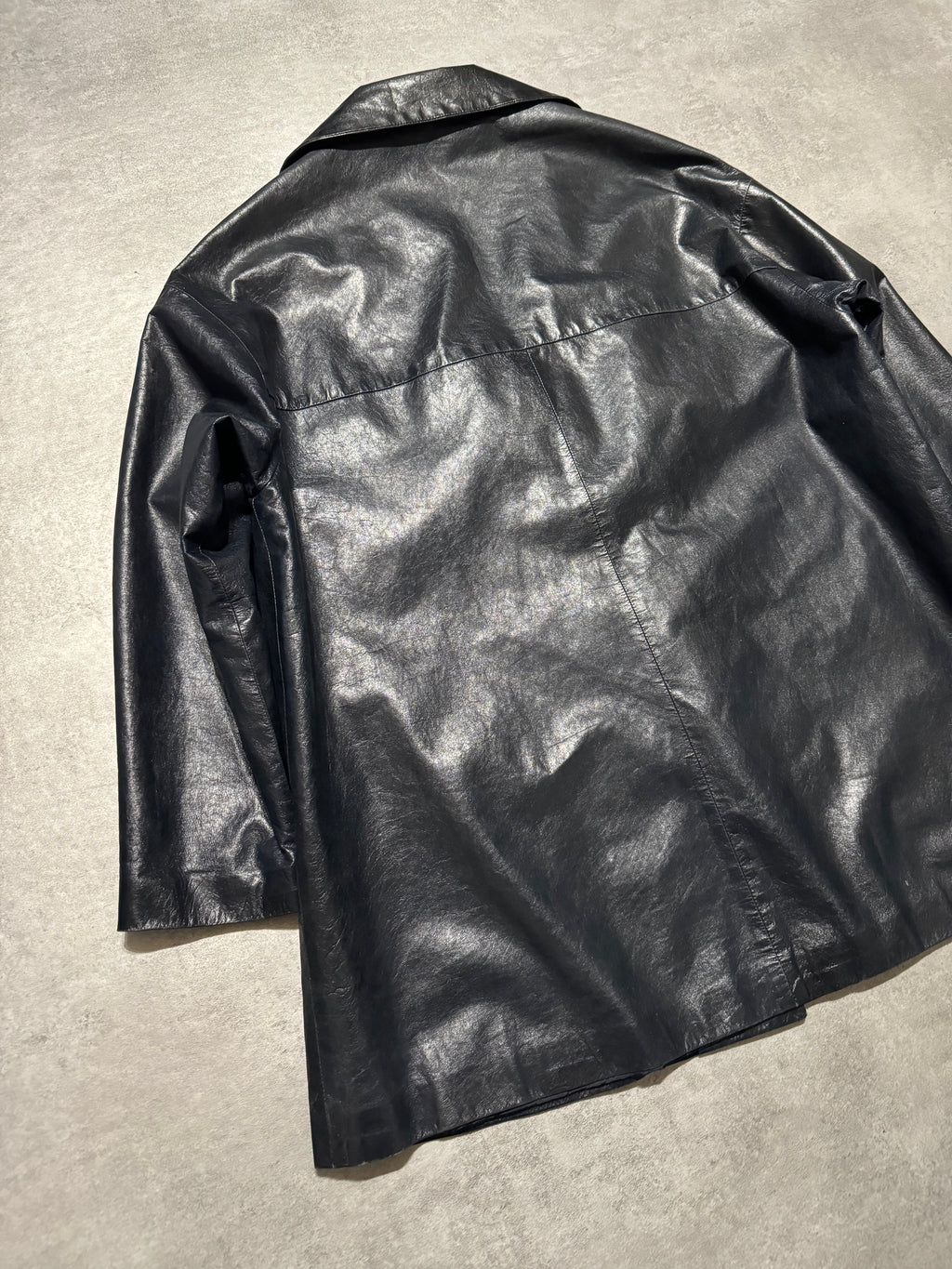 AW1996 Prada Navy Soft Leather Italian Jacket (XS) - 4