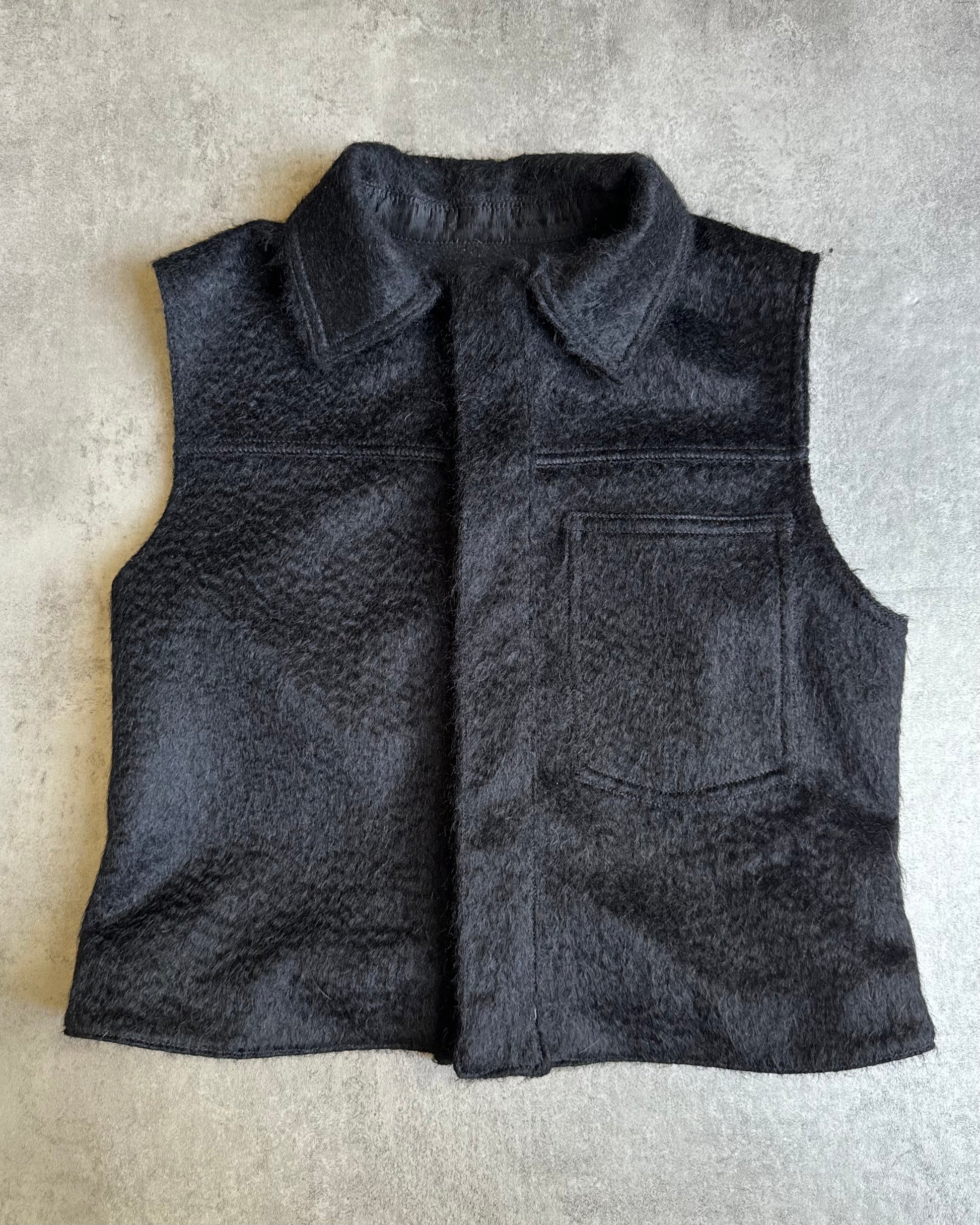 Ann Demeulemeester Mohair Black Sleeveless Vest (XS) - 5