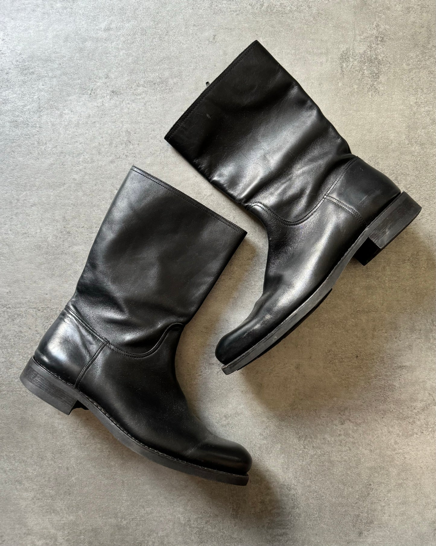 Paraboots Black High Top Minimalist Leather Boots (42) - 1