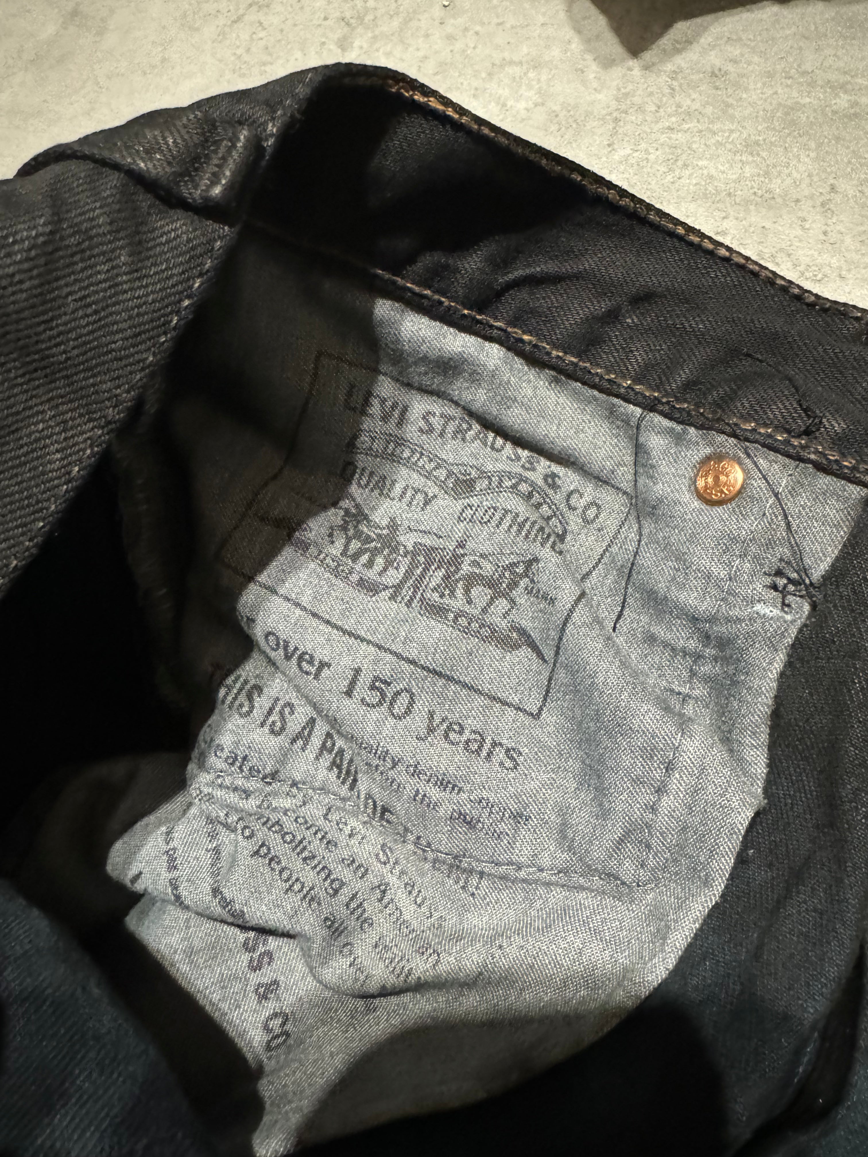 Artisanal Obscure Italian Lab Reworked Leather Crafted Black Pants (M) - 7