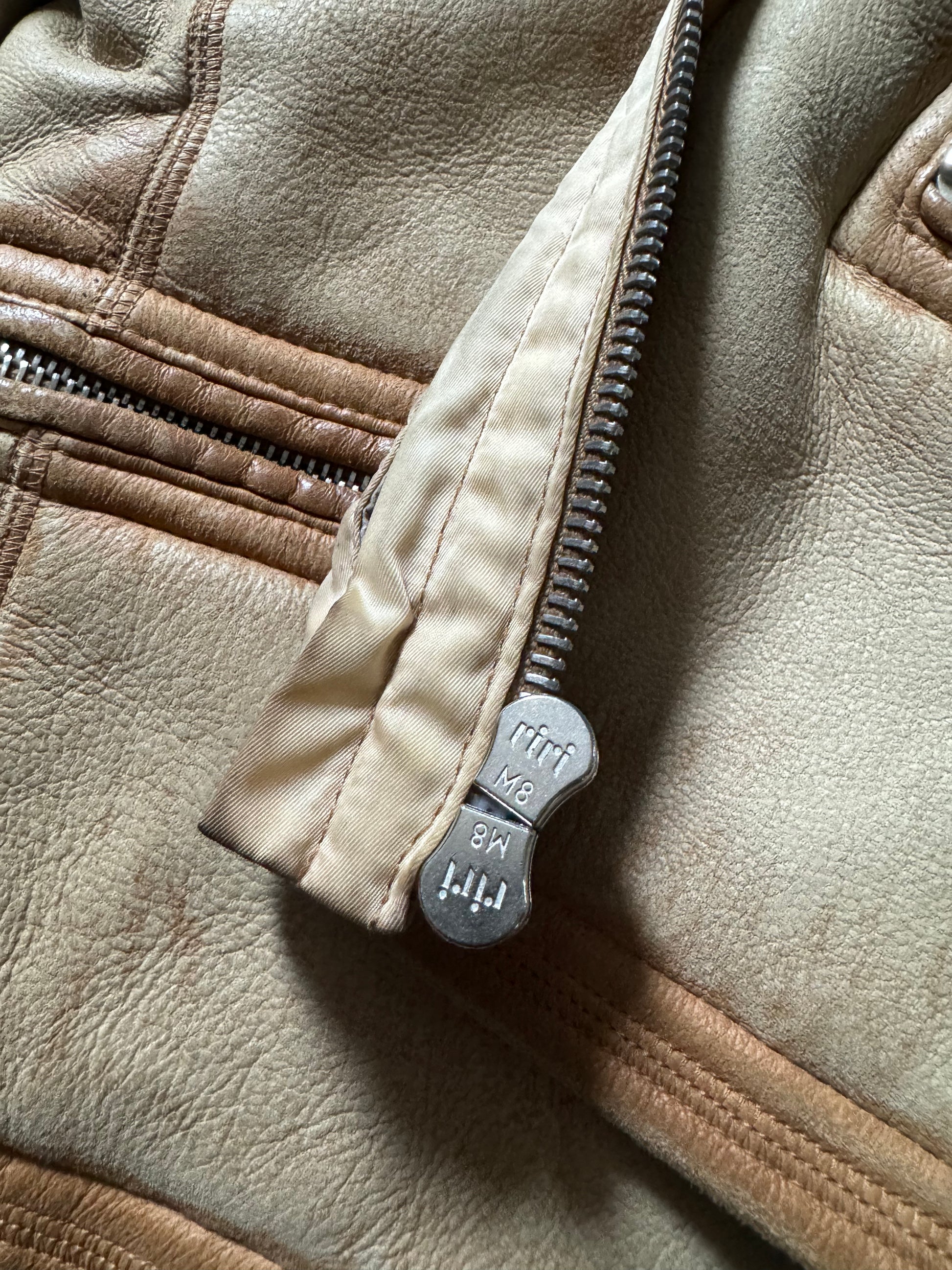 2000s Prada Premium Camel Shearling Leather Jacket  (XS) - 3